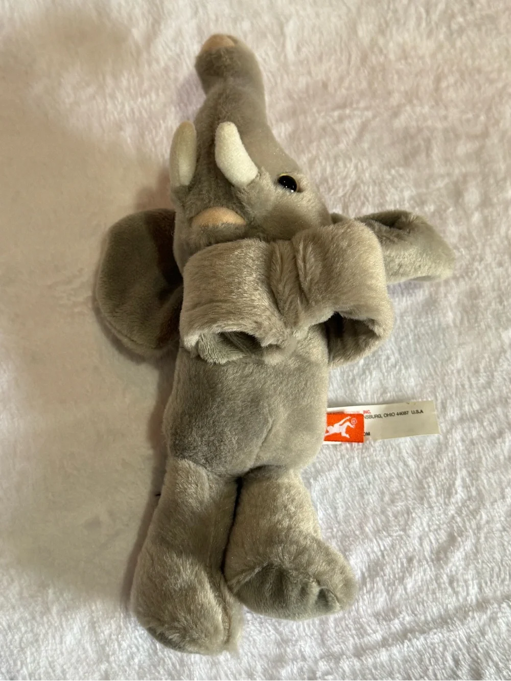 Gray Plush Elephant Stuffed Animal - Soft Kids Toy wristlet